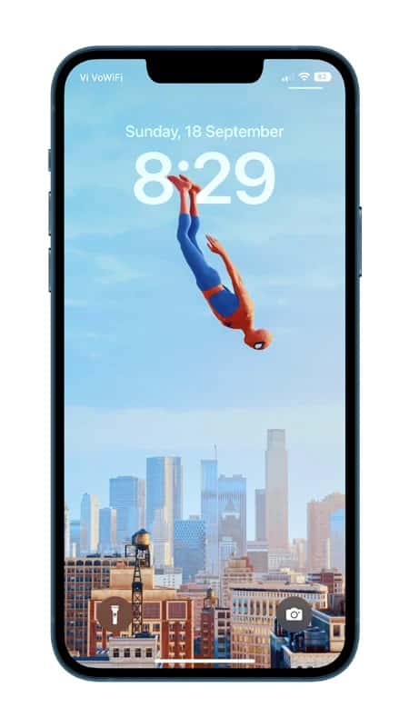 Spiderman Jumping depth effect wallpaper for iPhone 