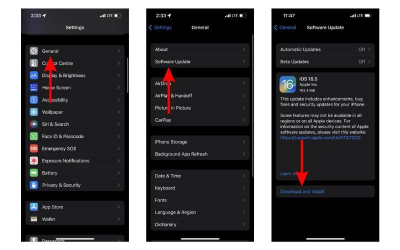 Update to the latest version of iOS to Fix iPhone Battery Drain Overnight