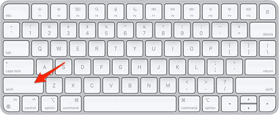 apple keyboard shift key