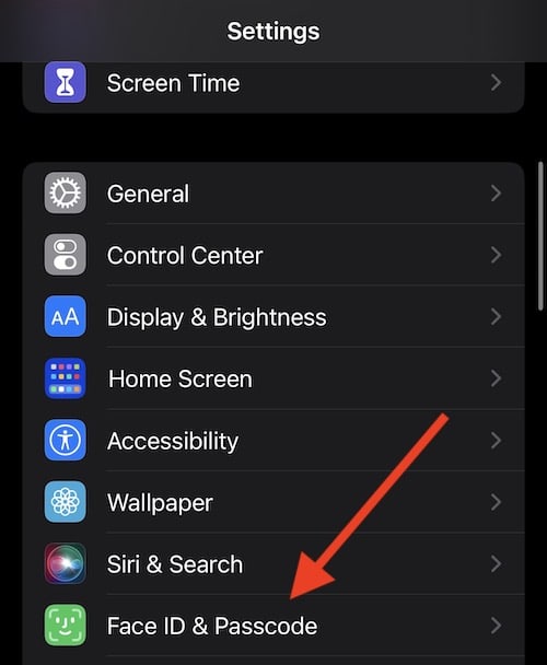 Face ID & Password can be found under Settings. 