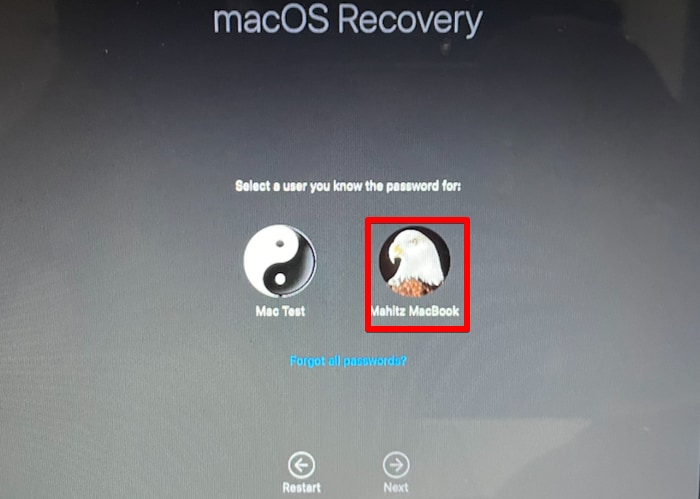 select profile internet recovery mode on intel mac