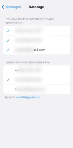 Choose primary iMessage number
