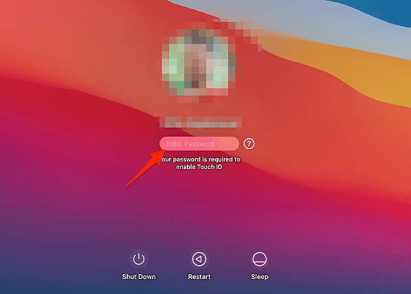 mac login screen enter password