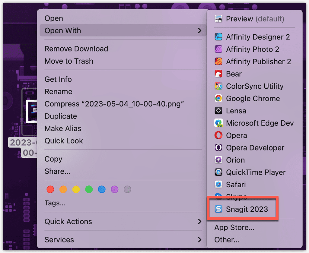 Remove Items from Open With Menu Screenshot