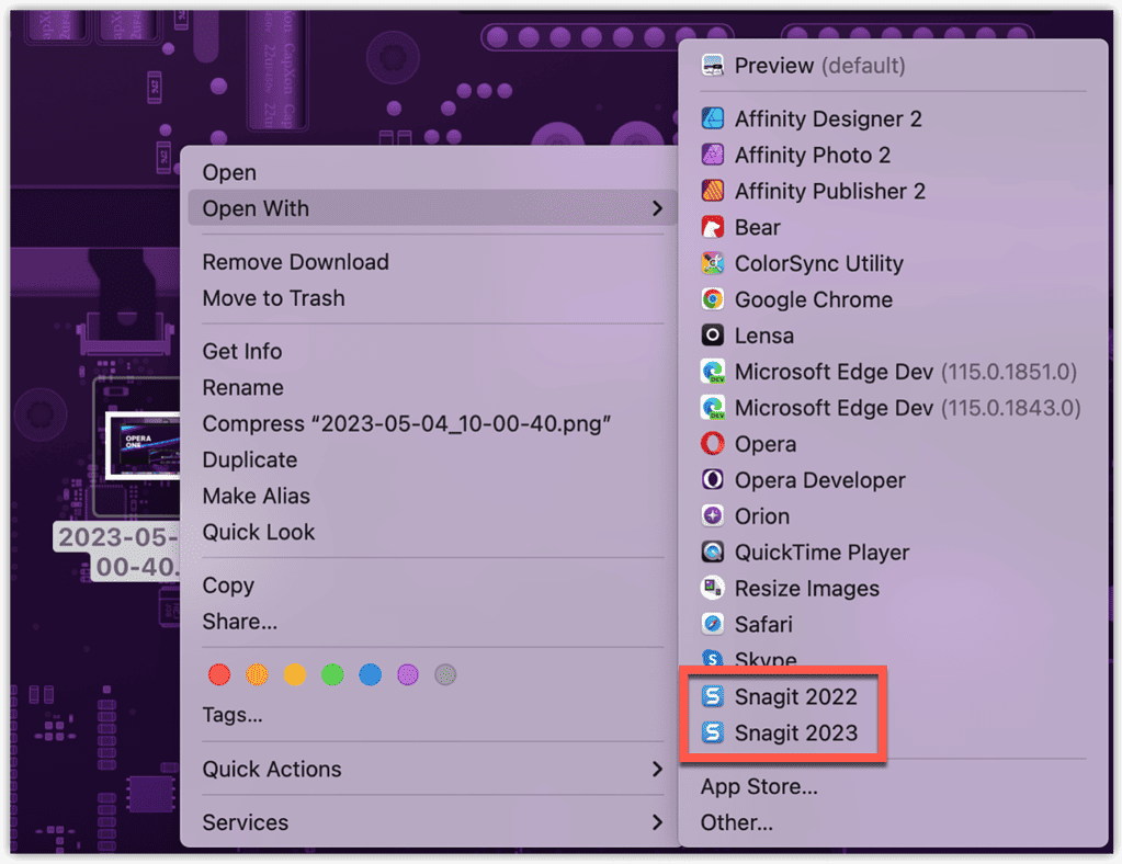 Remove Items in Open With Menu screenshot