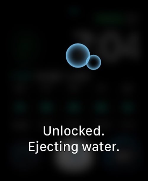 Hold the Digital Crown to eject water from your Apple Watch.