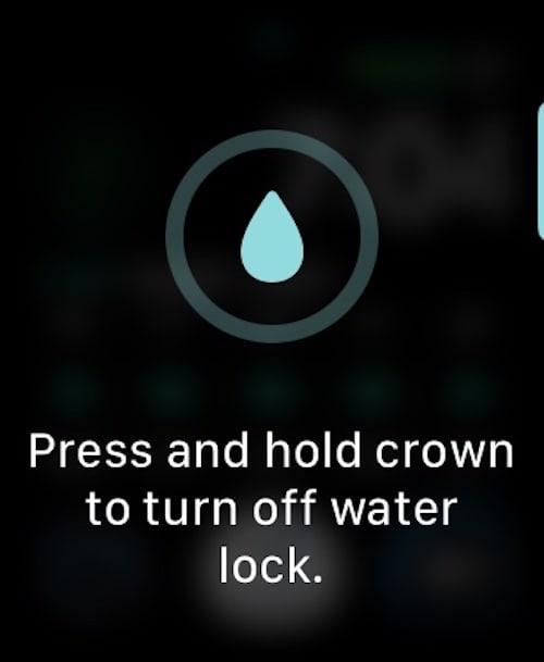 Move the Digital Crown up or down to activate Water Lock. 