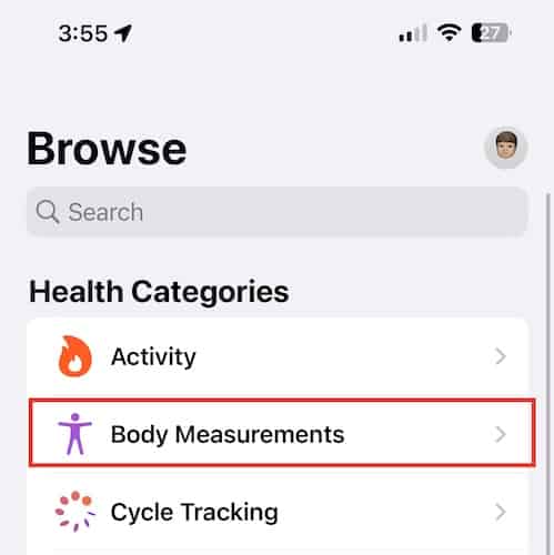 Health Categories - Body Measurement