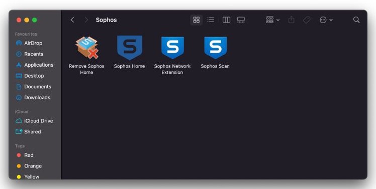 Click the Remove Sophos Home app to Fix Sophos not working on Mac