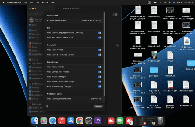 Content Restrictions on a Mac using Screen Time