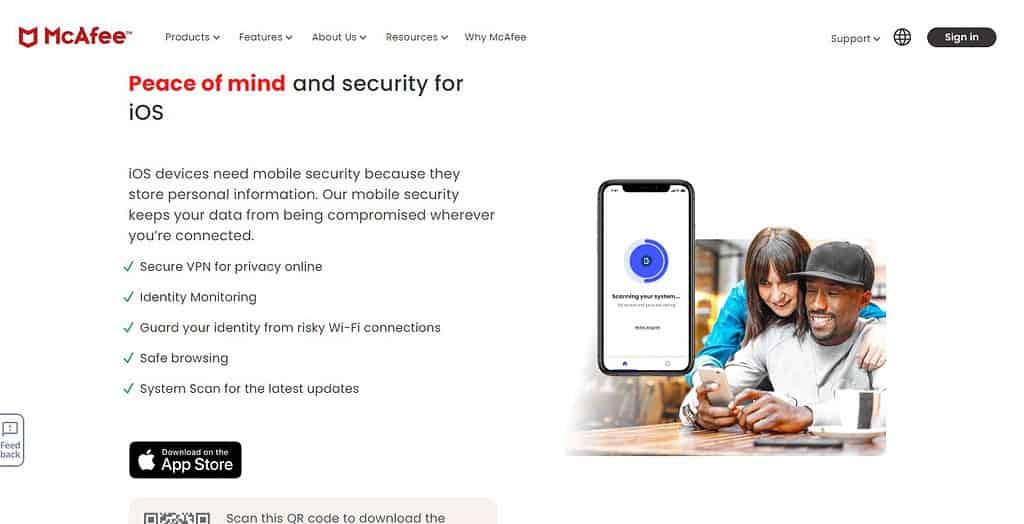 McAfee for iPhone and iPad