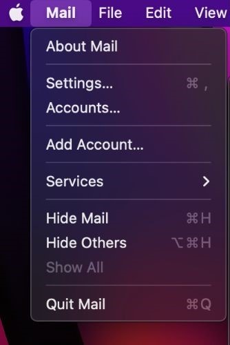 Open Mail Settings