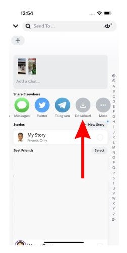 Tap Download to Backup Snapchat photos to iPhone