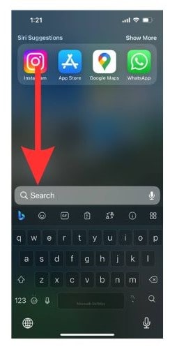 Type in the name of the keyboard app whose issue you want to fix