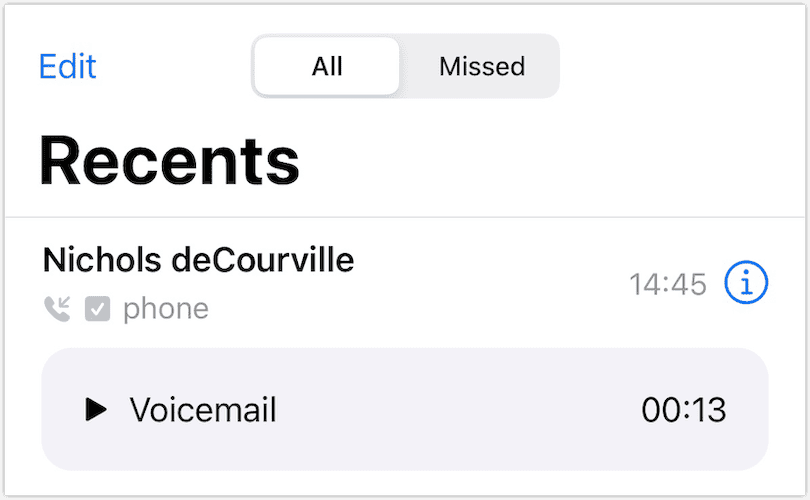 Voicemail Indicator in Recents