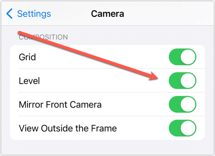 iOS 17 Camera Settings Level