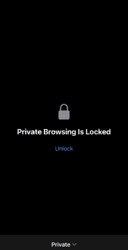 locked private browsing tab on iOS 17
