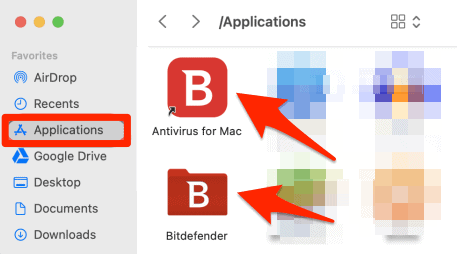 remove antivirus for mac and bitdefender folders