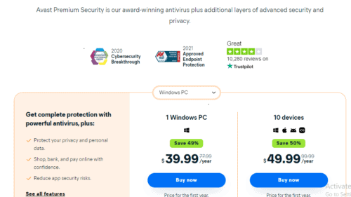 Best Antivirus for windows and mac Avast