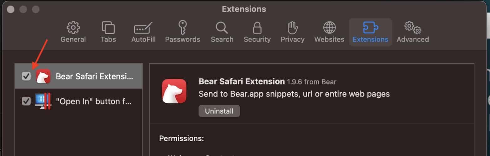 Deselect Safari Extensions Safari Crashing Mac