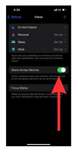 Enable Focus mode across devices
