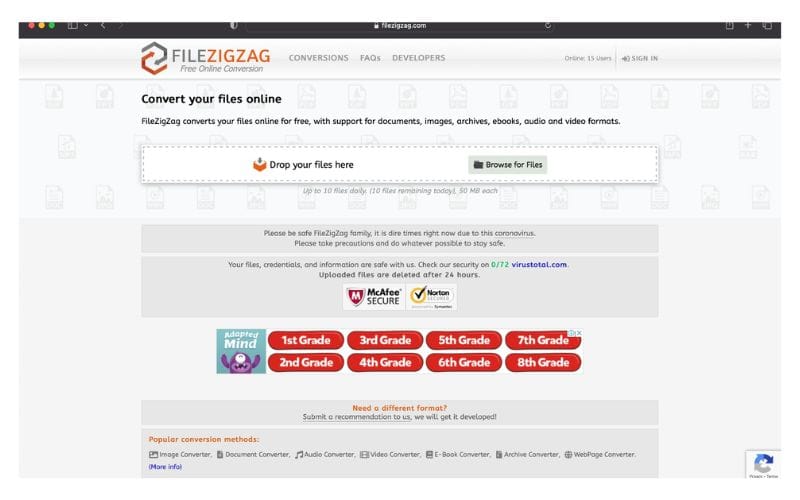 FileZigZag Home page

