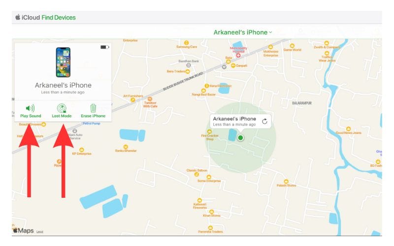 Find My iPhone through iCloud