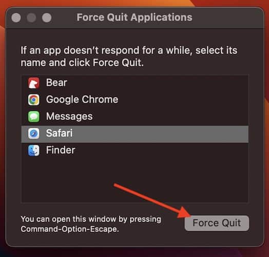 Force Quit Safari Safari Crashing Mac