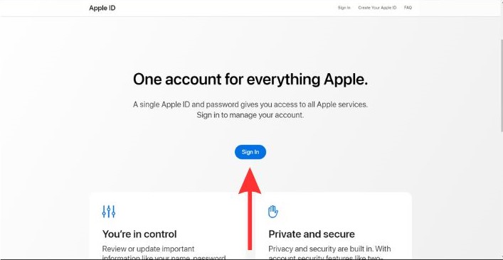 Open Apple's Manage My Account page to change your Apple ID email