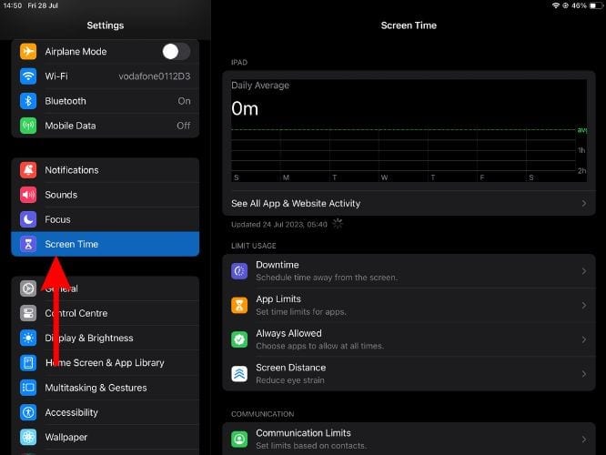 Open Settings and Head to Screen Time