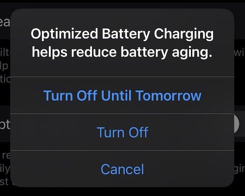 Options Turn Off iPhone Stops Charging 80
