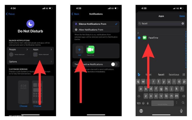 Silence notifications from Social Media via Focus and Do Not Disturb