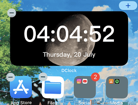 The widget displays on your iPhone home screen