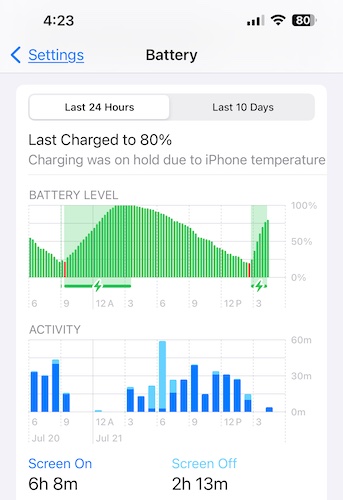 iPhone Battery Health screenshot
