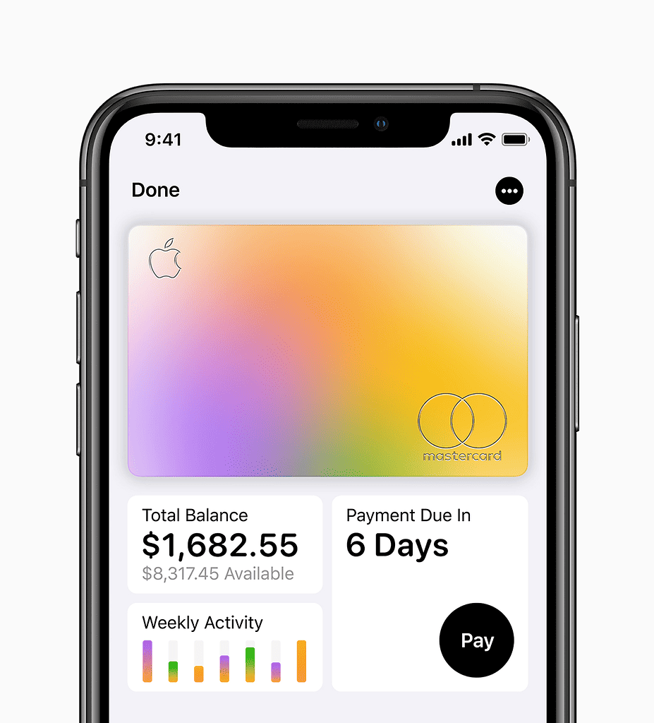 apple card in wallet with balance