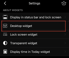 tap on desktop widget