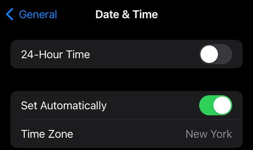 Date and Time Settings iPhone Phone App Not Working