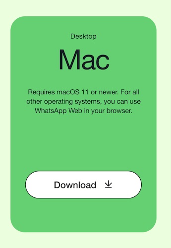 Download WhatsApp macOS app