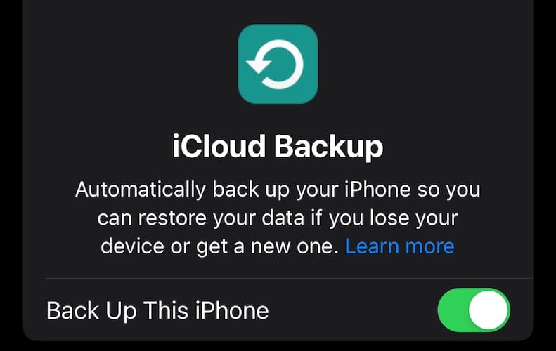 Enable iCloud Backup iPhone Phone App Not Working