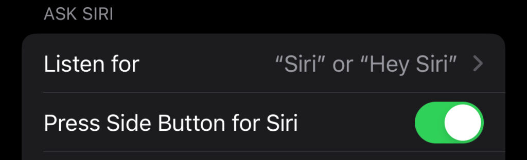 List for Hey Siri