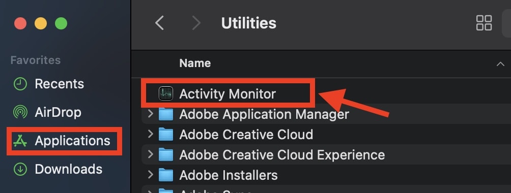 Screenshot Applications - Activity Monitor