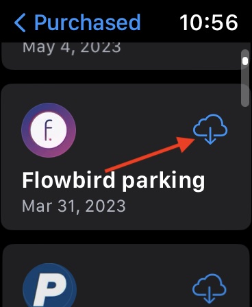 Select Cloud Icon Apps Not Showing Apple Watch