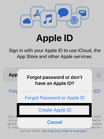 Tap Create Apple ID