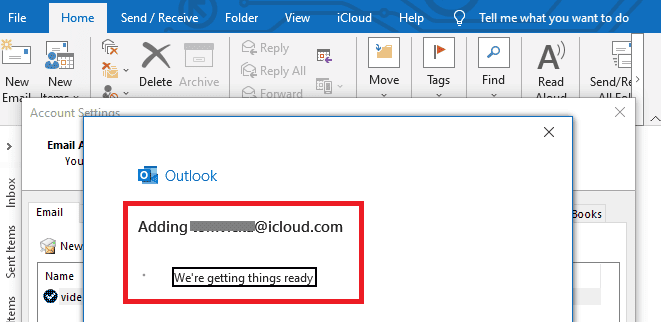 adding icloud email to outlook