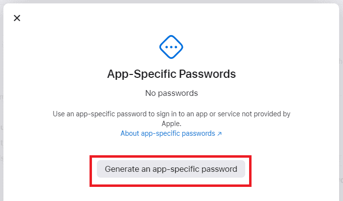generate app specific password
