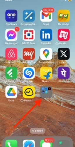iOS nameless folder on homescreen