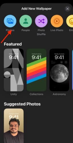 Add photos as iPhone wallpaper