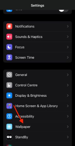select iPhone wallpaper settings