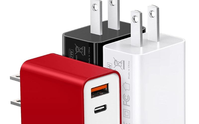 USB-C Wall Charger, 20W Durable Dual Port QC+PD 3.0 Power Adapter, Double Fast Plug Charging Block (3-pack)