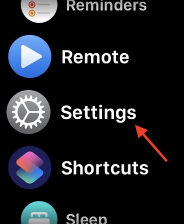 Select Settings on your Apple Watch to begin enabling Accessibility gestures.